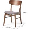 Christopher Knight Home Lucious Curved Leg Rectangular Dining Set, 5-Pcs Set, Natural Walnut / Dark Grey