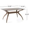 Christopher Knight Home Lucious Curved Leg Rectangular Dining Set, 5-Pcs Set, Natural Walnut / Dark Grey