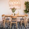 GDFStudio Christopher Knight Home Idalia 60″ Rectangular Dining Set, 5-Pcs Set, Natural Oak / Dark Grey