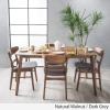 GDFStudio Christopher Knight Home Idalia 60″ Rectangular Dining Set, 5-Pcs Set, Natural Walnut / Dark Grey(Dark Grey)