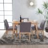 Christopher Knight Home Kwame 50″ Rectangular Dining Set, 5-Pcs Set, Natural Oak / Dark Grey