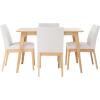 Christopher Knight Home Kwame 50″ Rectangular Dining Set, 5-Pcs Set, Natural Oak / Light Beige
