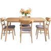 GDFStudio Christopher Knight Home Idalia 60″ Rectangular Dining Set, 5-Pcs Set, Natural Oak / Dark Grey