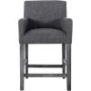 Christopher Knight Home Armga Fabric Upholstered Counter Stools Set of 2, Wooden Counter Height Barstool Set, Kitchen Island Bar Stool Chair, Dining Room Armchair Set, Charcoal Gray