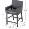 Christopher Knight Home Armga Fabric Upholstered Counter Stools Set of 2, Wooden Counter Height Barstool Set, Kitchen Island Bar Stool Chair, Dining Room Armchair Set, Charcoal Gray