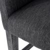 Christopher Knight Home Armga Fabric Upholstered Counter Stools Set of 2, Wooden Counter Height Barstool Set, Kitchen Island Bar Stool Chair, Dining Room Armchair Set, Charcoal Gray