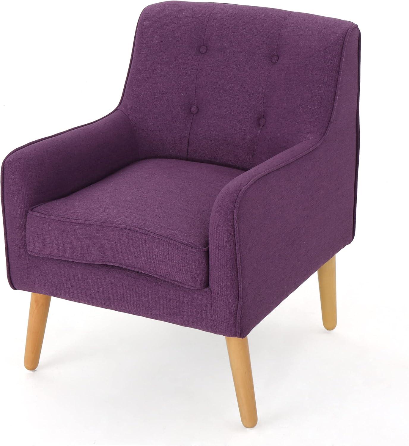 image:imageChristopher Knight Home Felicity MidCentury Fabric Arm Chairs 2Pcs Set PurplePurple