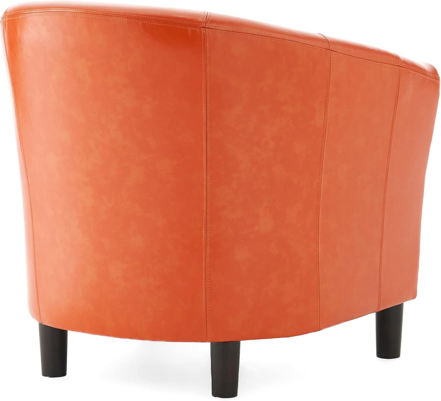 image:imageChristopher Knight Home Napoli Bonded Leather Club Chair Orange 3169 by 2792 by 307