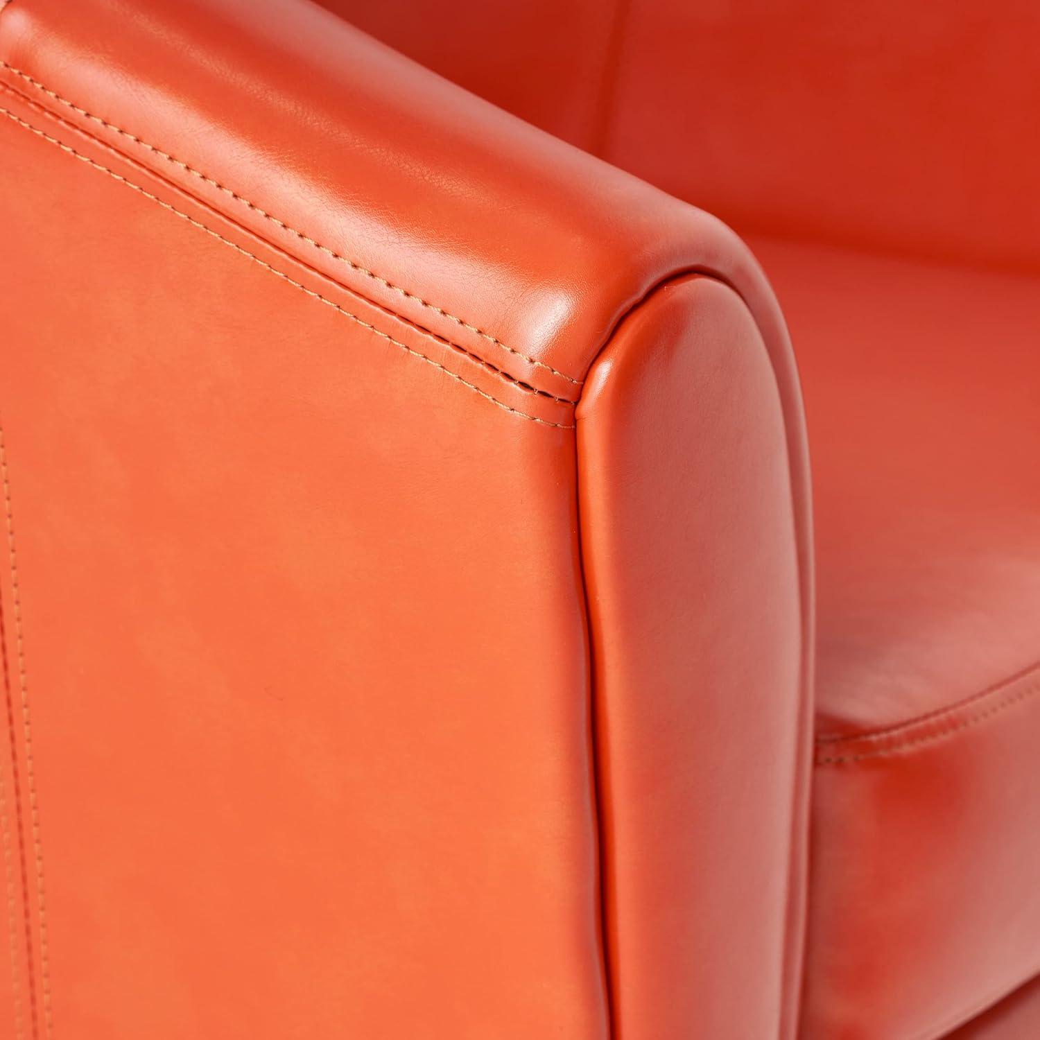 image:imageChristopher Knight Home Napoli Bonded Leather Club Chair Orange 3169 by 2792 by 307