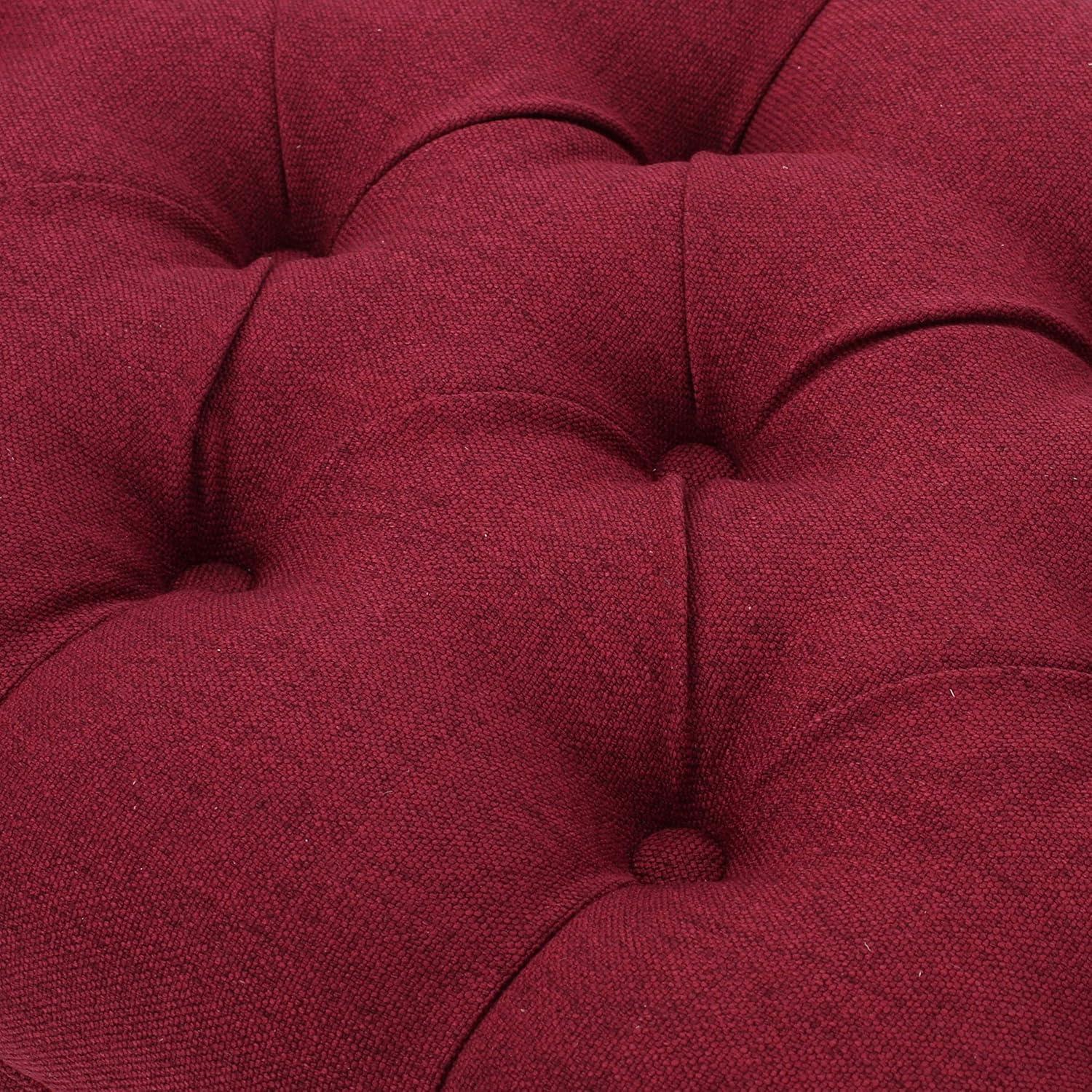 image:imageChristopher Knight Home Scarlett Tufted Fabric Ottoman Bench Deep Red