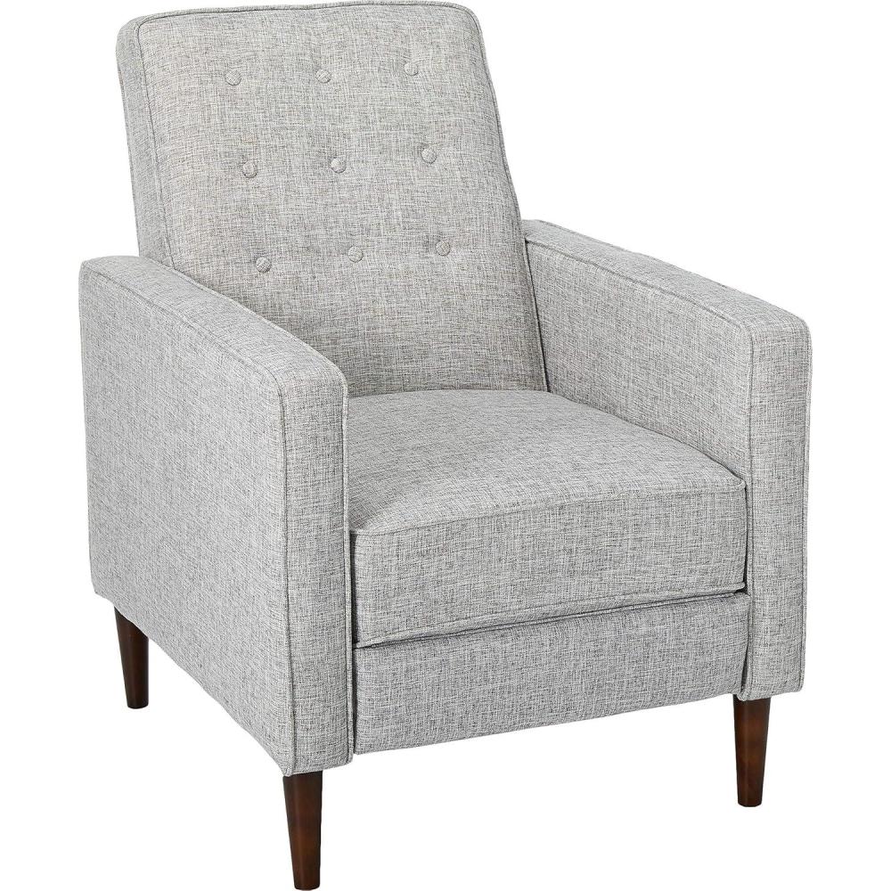 image:imageChristopher Knight Home Macedonia Mid Century Modern Tufted Back Fabric Recliner Light Grey Tweed