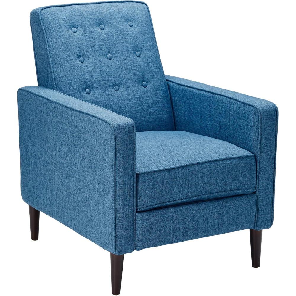 image:imageChristopher Knight Home Macedonia Mid Century Modern Tufted Back Fabric Recliner Muted Blue