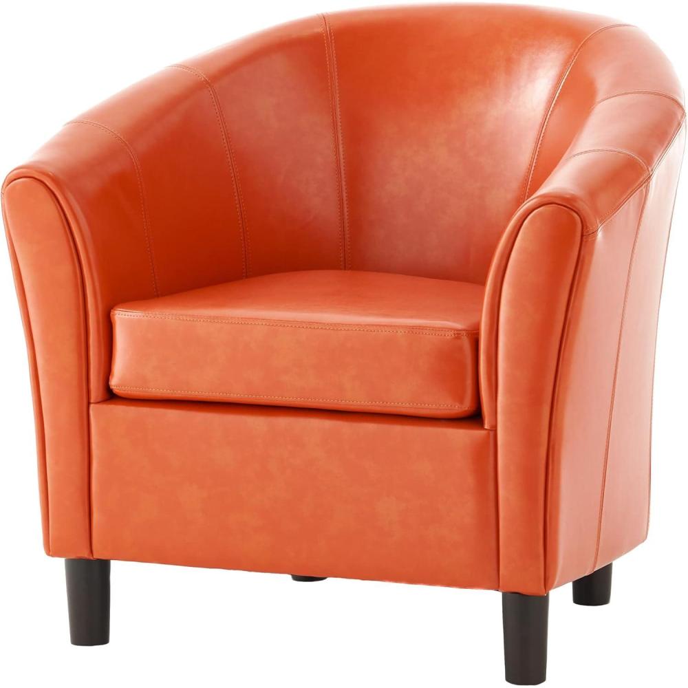 image:imageChristopher Knight Home Napoli Bonded Leather Club Chair Orange 3169 by 2792 by 307