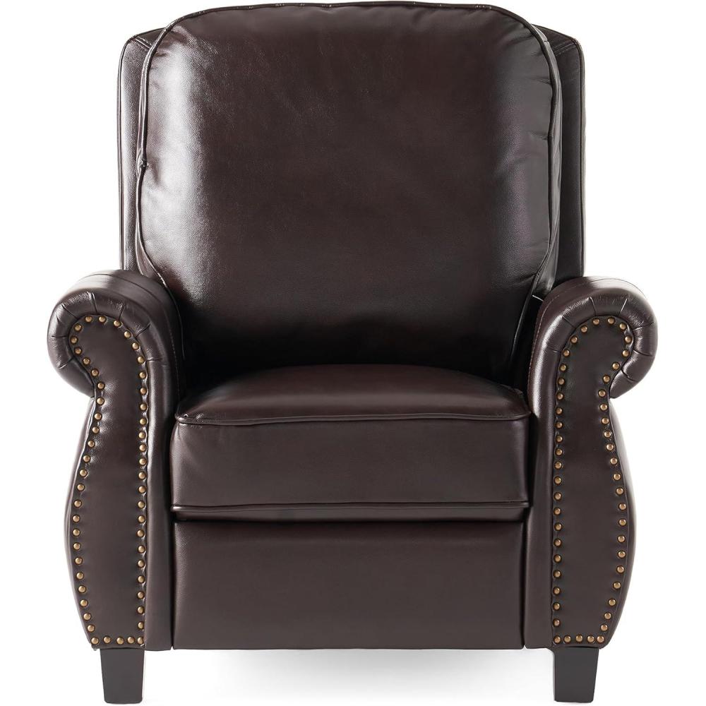 image:imageChristopher Knight Home Neville PU Push Back Recliner 2Tone Brown 3625D x 3875W x 415H inBrown