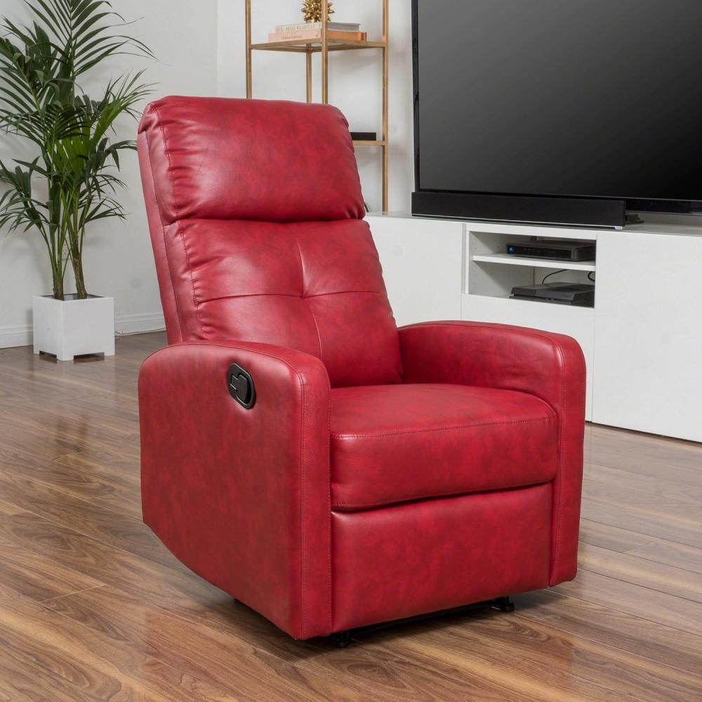 image:imageChristopher Knight Home Samedi PU Recliner White 2625D x 3725W x 40H inOxblood Red