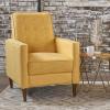 CHRISTOPHER KNIGHT HOME Mason Mid-Century Modern Tuft Back Recliner (Qty of 1, Fabric/Muted Yellow).