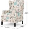 Christopher Knight Home Ellyn Fabric Recliner (Set of 2), Light Beige with Blue Floral, Dark Brown