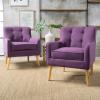 Christopher Knight Home Felicity Mid-Century Fabric Arm Chairs, 2-Pcs Set, Purple(Purple)