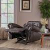 Christopher Knight Home Gavin Bonded Leather Gliding Recliner, Brown, 38.75D x 40.25W x 39.75H in