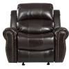Christopher Knight Home Gavin Bonded Leather Gliding Recliner, Brown, 38.75D x 40.25W x 39.75H in