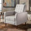 Christopher Knight Home Macedonia Mid Century Modern Tufted Back Fabric Recliner (Light Grey Tweed).