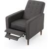 Christopher Knight Home Mervynn Mid-Century Modern Fabric Recliners, 2-Pcs Set, Grey(Slate / Dark Espresso)
