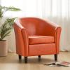 Christopher Knight Home Napoli Bonded Leather Club Chair, Orange 31.69 by 27.92 by 30.7