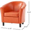 Christopher Knight Home Napoli Bonded Leather Club Chair, Orange 31.69 by 27.92 by 30.7