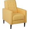 CHRISTOPHER KNIGHT HOME Mason Mid-Century Modern Tuft Back Recliner (Qty of 1, Fabric/Muted Yellow).