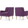 Christopher Knight Home Felicity Mid-Century Fabric Arm Chairs, 2-Pcs Set, Purple(Purple)