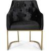 Christopher Knight Home Fern Modern Tufted Glam Accent Chair with Velvet Cushions and U-Shaped Base, Teal Finish, Black, Rose Gold 26D x 26W x 34H in(Black  Gold)