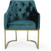 Christopher Knight Home Fern Modern Tufted Glam Accent Chair with Velvet Cushions and U-Shaped Base, Teal Finish, Black, Rose Gold 26D x 26W x 34H in(Black  Rose Gold)