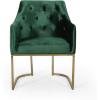 Christopher Knight Home Fern Modern Tufted Glam Accent Chair with Velvet Cushions and U-Shaped Base, Teal Finish, Black, Rose Gold 26D x 26W x 34H in(Emerald  Gold)