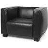 Christopher Knight Home Goyette Contemporary Faux Leather Club Chair, Midnight Black and Dark Walnut(Midnight Black + Dark Walnut)