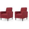 Christopher Knight Home Mervynn Mid-Century Modern Fabric Recliners, 2-Pcs Set, Grey(Red / Dark Espresso)