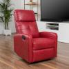 Christopher Knight Home Samedi PU Recliner, White 26.25D x 37.25W x 40H in(Oxblood Red)