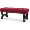 Christopher Knight Home Scarlett Tufted Fabric Ottoman Bench, Deep Red