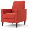GDFStudio Christopher Knight Home Mervynn Mid-Century Modern Fabric Recliner, Grey(Muted Orange)