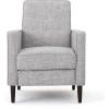 GDFStudio Marston Mid Century Modern Fabric Recliner (Set of 2) (Cream)(Light Grey Tweed)