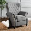 GDFStudio Waldo Tufted Wingback Recliner Chair(Plum)(Charcoal)