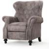 GDFStudio Waldo Tufted Wingback Recliner Chair(Plum)(Warm Stone)