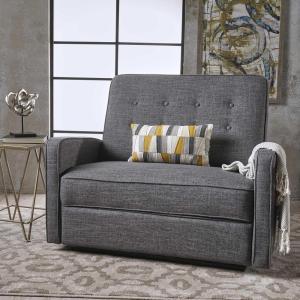 Christopher Knight Home GDFStudio Christopher Knight Home Calliope Buttoned Fabric Reclining Loveseat, Grey / Black(Grey / Black)