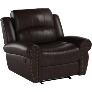 Christopher Knight Home Gavin Bonded Leather Gliding Recliner, Brown, 38.75D x 40.25W x 39.75H in