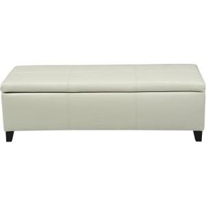 Christopher Knight Home Glouster PU Storage Ottoman, Ivory