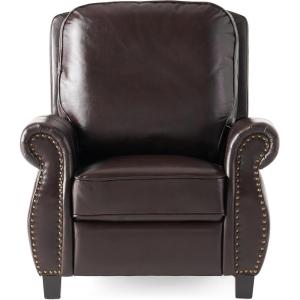 Christopher Knight Home Neville PU Push Back Recliner, 2-Tone Brown 36.25D x 38.75W x 41.5H in(Brown)