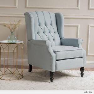 Christopher Knight Home Walter Fabric Recliner, Light Sky Dimensions: 34.75”D x 28.00”W x 41.25”H(Light Sky)