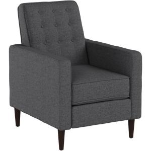GDFStudio Christopher Knight Home Mervynn Mid-Century Modern Fabric Recliner, Grey(Grey)