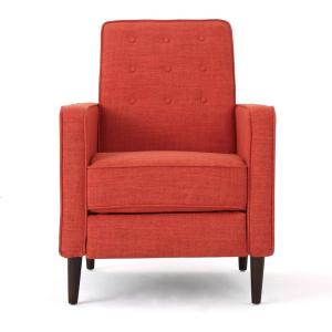 GDFStudio Marston Mid Century Modern Fabric Recliner (Set of 2) (Cream)(Orange)