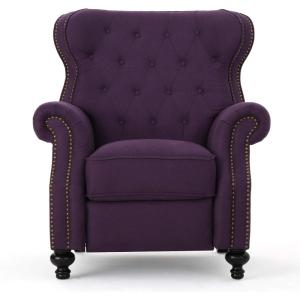 GDFStudio Waldo Tufted Wingback Recliner Chair(Plum)(Plum)