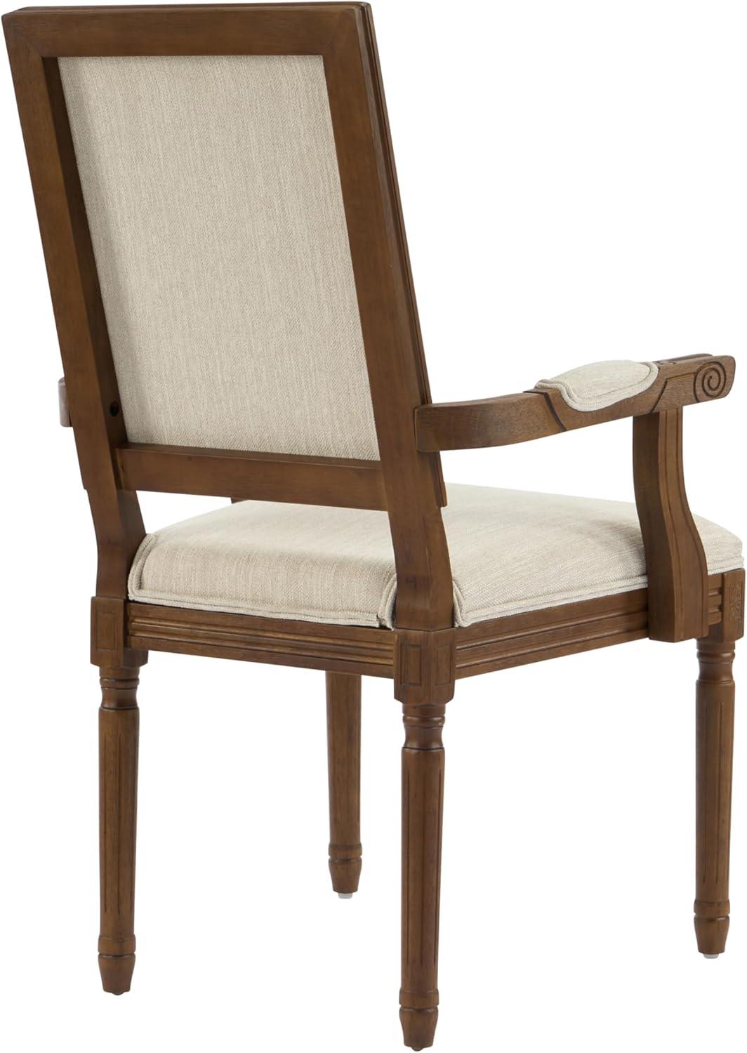 image:imageChristopher Knight Home Maria French Country Dining Chair Set of 2 Fabric Upholstered Dining Chair Set Wooden Upholstered Kitchen Armchair High Back Dining Room Chair BeigeNatural